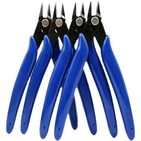 (Bleu, lot de 4) Pince coupante multifonction pour maquettes en plastique, outil d'électricien, pince coupante diagonale 170 mm, coupe-fil latéral, outil de bricolage électronique (1/5)