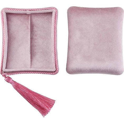 Boîte à bijoux en velours, étui de rangement portable pour bijoux, idéale pour les passionnées de beauté (1/5)
