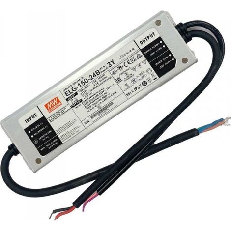 MW MEAN WELL ELG-150-24B-3Y Alimentatore Dimmerabile 0-10V PWM Resistenza IP67 150W 24V 6,25A Input 220V e 110V