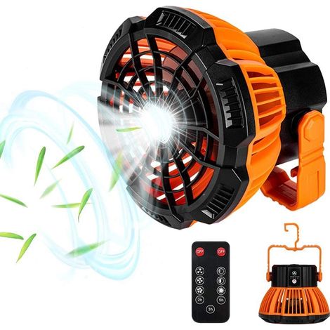 Ventilateur Multifonction de Survie - avec Lampe LED, Télécommande et Chargeur USB - pour Camping ou Urgence (1/3)