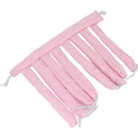 Rouleau à friser sans chaleur pour cheveux longs, idéal pour les femmes et les filles aux cheveux très longs (rose). (1/5)