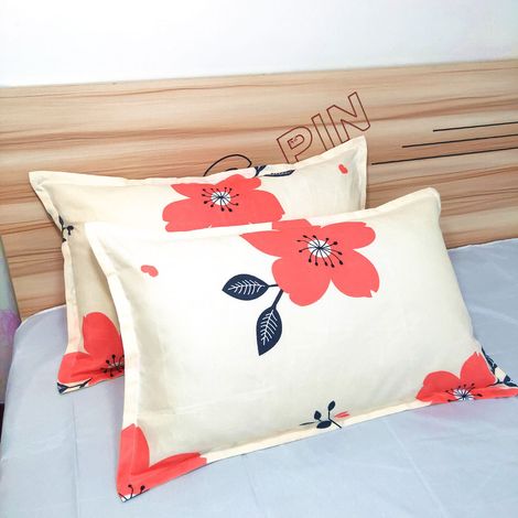 Housse d'Oreiller en Coton Doux et Confortable - Motif Sakura - 1 Pièce (1/5)