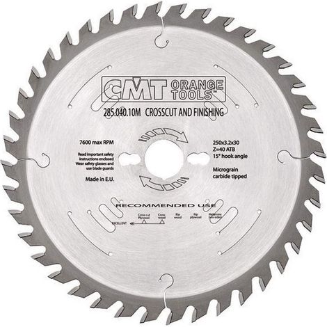285.040.10M LAME CIRCULAIRE (UNIVERSELLE) HW 250x3.2/2.2x30 Z40 10ATB (1/4)