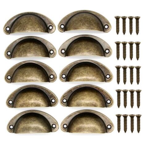 Set mit 24 Vintage-Metall-Schubladengriffen 81 x 35 mm für Türen, Schränke, Schubladen, Kommoden, Kleiderschränke, Küchen- oder Kinderzimmermöbel. (1/5)