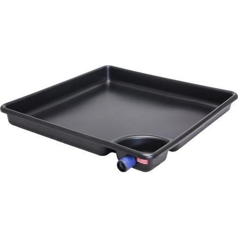 Viega – Bac collecteur anti-fuite 900 x 900 mm – Siphon angle – Tubulure DN50 – HD-Polyéthylène résistant aux UV – Prêt à l'emploi