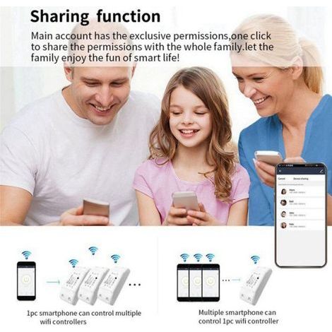 2x Tuya Smart Home Smart Switch WLAN-Mobiltelefon-Fernbedienung mit Synchronisierung Mini (1/5)