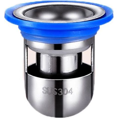Bodenablauf aus Edelstahl in U-Form, Badewannenfilter, Duschablauf, Haarfänger, Geruchsentferner für Badezimmer, 39-46 mm (Silber) (1/5)