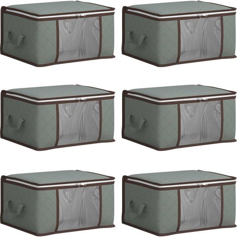 Maison Exclusive - Boîte de rangement avec fenêtre latérale transparente 6 pc Gris (1/5)