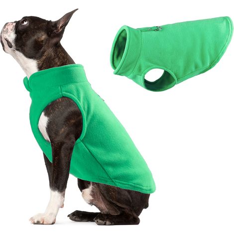 Lot de 2 pulls polaires pour chiens de taille moyenne, veste/gilet chaud avec attache pour laisse, pull/manteau d'hiver, vêtements pour chiens par temps froid, pour l'intérieur et l'extérieur (1/5)