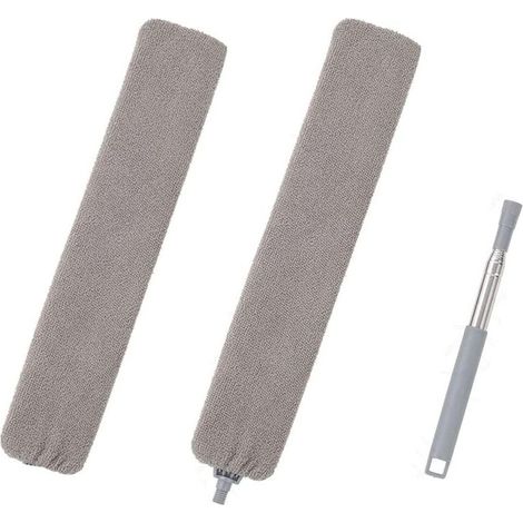 Plumeau Télescopique,Plumeau Microfibre avec Poignée en Acier Inoxydable,Lavable Flexible Brosse à Poussière pour Canapé-lit Meuble Plancher Poussière Domestique (1/5)