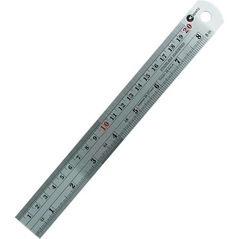 Dapetz ® 8"/20cm/200mm Metal Ruler Rigid Stainless Steel Ruler with Inch/Metric Graduations Table Conversion Tap Drill and W.W.UNF (1/5)
