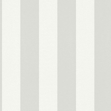 A.S. Creations – Papier peint intissé rayures modernes gris et blanc – Tapisserie pour chambre adulte et salon – Made in Germany (1/6)