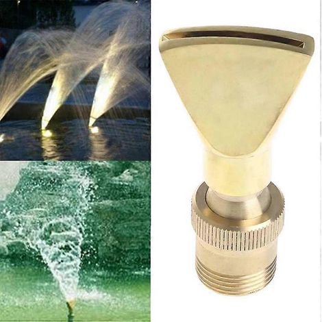 Fontaine d'extérieur, rocaille artificielle, entièrement en cuivre et en acier inoxydable, avec buses plates universelles réglables en forme d'éventail et un jet à 6 points. (1/4)