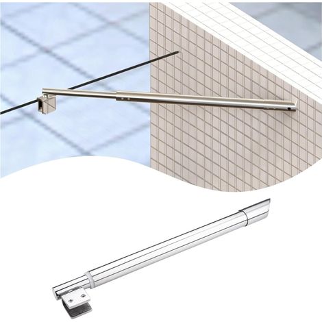 Barre de support en acier inoxydable pour porte douche verre avec (1/5)