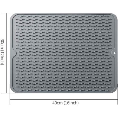 Tapis De Drainage En Silicone - 40 X 30 Cm - Résistant À La Chaleur Jusqu'à 230 °C - Pour Cuisine Et Salle De Bain - 1 Pièce