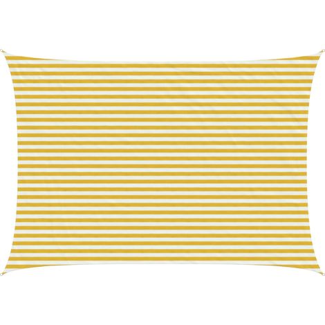 vidaXL Telo Ombra Giallo e Bianco 3,5 x 5 m HDPE