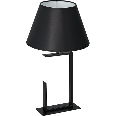 Lampe de table noire abat-jour blanc 52cm E27 Luminex