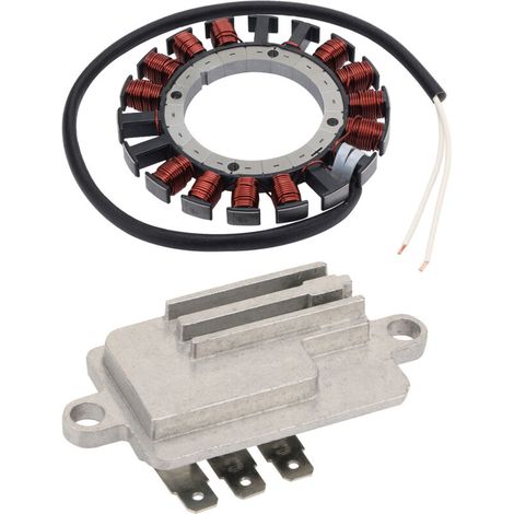 Magnetmotor-Reparatursatz für Rasentraktoren/Kleinmaschinen (dreiteilig): Statorspule, Papierdichtung und Gleichrichter. (1/4)
