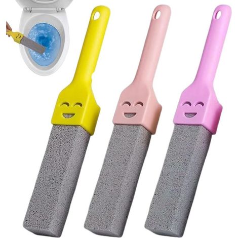 Brosse de nettoyage en pierre ponce, lot de 3 brosses ergonomiques robustes pour enlever les taches, avec manche réutilisable. (1/5)