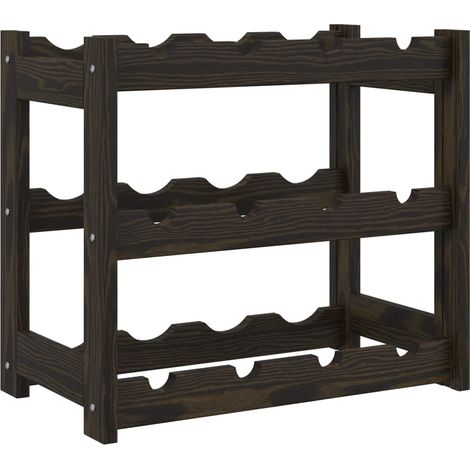 Maison Exclusive - Weinregal für 12 Flaschen Schwarz Massivholz K