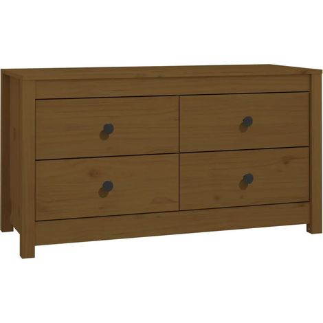 Armadio laterale rustico in legno massello pratico contenitore 100 x 40 x 54 cm in legno di pino marrone miele 020048466