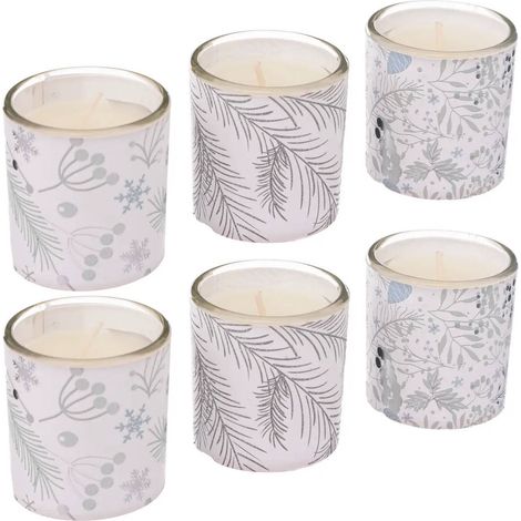 Duftkerzen mit Weihnachtsmotiv, Ø 4,5 cm, 6er-Set (1/3)