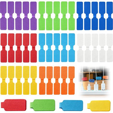 Lot de 40 Étiquettes Câble Réutilisables en Nylon Multicolore – Marquage Inscriptible avec Fermeture pour Gestion Câbles Bureau, Chargeurs et Réseau Informatique (1/5)