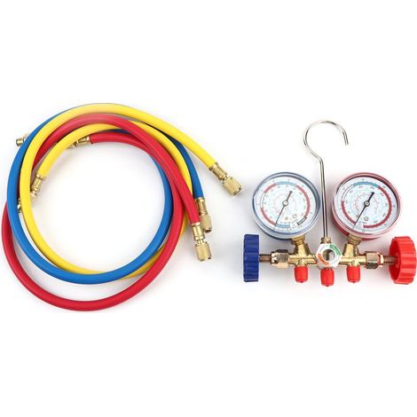 Outils de climatisation réfrigérant, ensemble de jauge de collecteur de Diagnostic AC avec Kit de tuyau et de crochet (1/5)