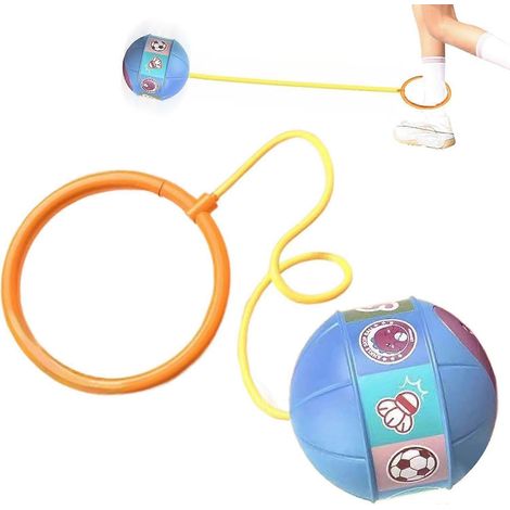 Corde à sauter lumineuse LED avec ballon chevilles 78 cm, jouet sport robuste boucle flexible bleu entraînement fitness (1/5)