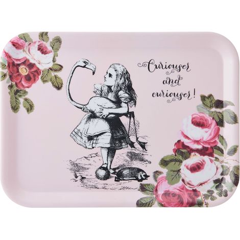 Mikasa und das V&ampA Serviertablett, großes de Melamintablett für Getränke und Nachmittagstee de, Kollektion Alice im Wunderland, 43 x 32 cm, perfectfor gifting