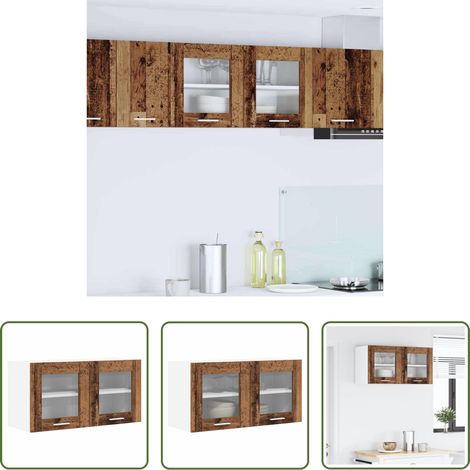 vidaXL Stauraum - Hängeschrank Altes Holz und Weiß 80 x 31 x 40 cm Holzwerkstoff (1/5)