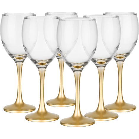 Ensemble De 6 à De 0,3L Pour Rouge Et Blanc Lavable Au Lave Vaisselle Transparent Or 6 x 300ml (1/5)