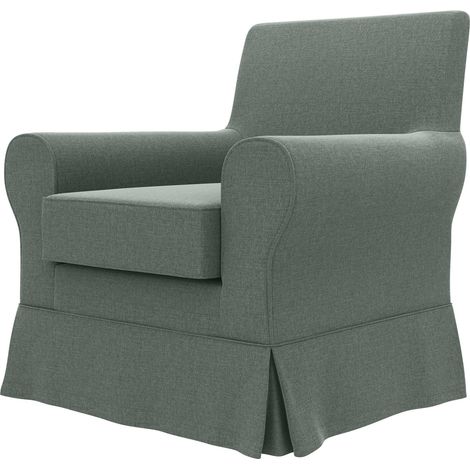 Funda para sillón Ektorp jennylund, tejido: Kaya Grey (tejido de punto, resistente a manchas y arañazos). (1/5)