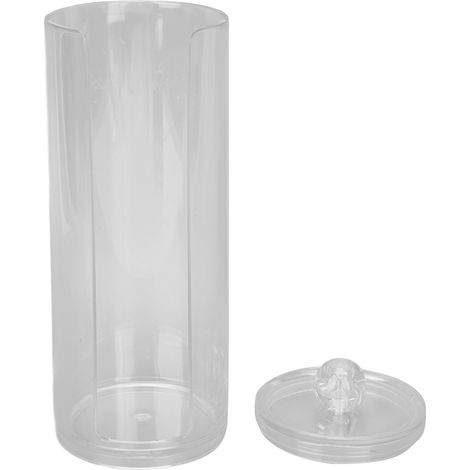 Distributeur de coton transparent, organiseur de disques démaquillants, pot de rangement pour cotons ronds. (1/5)