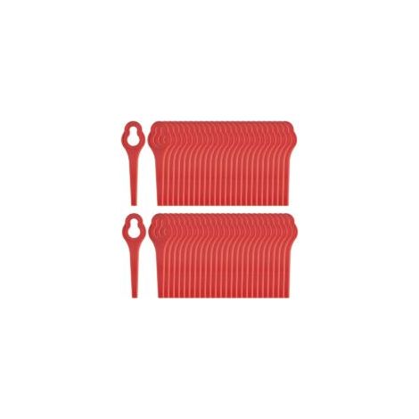 50 cuchillas de repuesto para desbrozadora, cuchillas de plástico de repuesto para cortacésped y bordeadora, rojas, 90 mm - Crezuo (1/4)