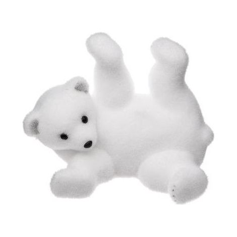 Ac-Deco – Décoration de Noël ourson blanc 21 cm – Lumières féériques – Polystyrène – Pour ambiance hivernale festive (1/2)