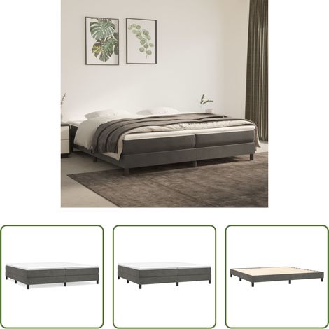 Samtbettgestell - Boxspringbettgestell Dunkelgrau 200x200 cm Samt (1/5)
