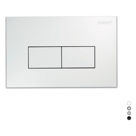 PLACCA PER CASSETTA INCASSO PUCCI ECO 2 PULSANTI LINEA MOD.2014 Misura: Cromo-Satinata