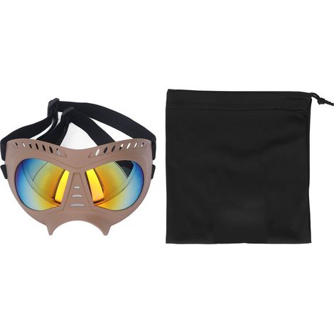 Lunettes de protection UV pour chien, modèle pour chiens de taille moyenne à grande, monture kaki et verres rouges. (1/5)