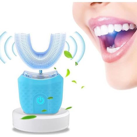 Brosse à dents électrique en forme de U - Brosse à dents ultrasonique entièrement automatique avec étanchéité IPX7 pour un nettoyage buccal complet-AquaForge