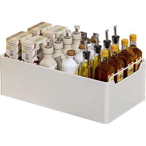 Tiroir Coulissant - 30 x 43 x 14 cm - Acier au Carbone - Organisateur de Cuisine - Rétractable -Blanc