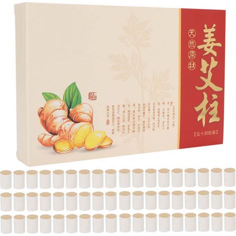 54 bâtons de moxa rouleau traditionnel pour massage visage et corps, soulagement musculaire, lot de 54 pièces, contient du gingembre, moxibustion naturelle. (1/5)