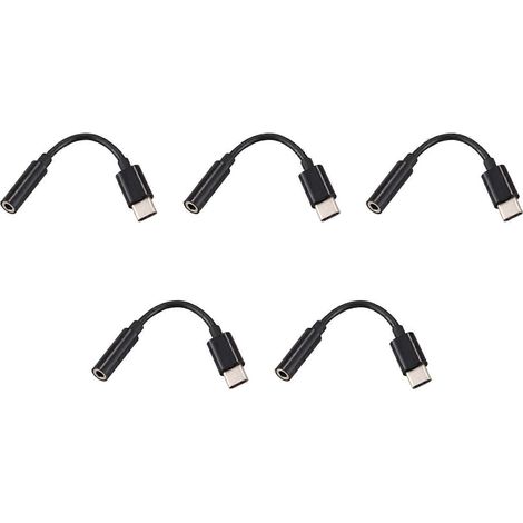 Adaptateur de câble jack casque/écouteurs 5-C vers 3,5 mm, interface Type-C 3.1 mâle vers 3,5 mm, compatible avec Motorola Moto Z. (1/5)