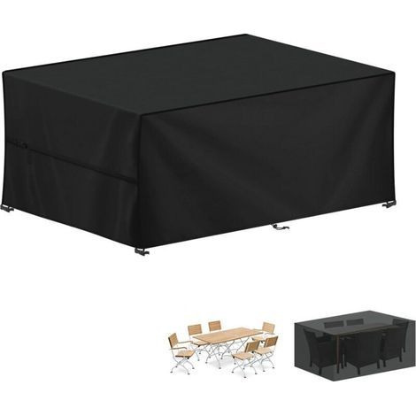 Garden Table Cover, 200x100x75cm Rectangular Garden Furniture Cover, Waterproof Garden Furniture Protective Cover, UV-Resistant, 420D Oxford Outdoor Table Cover (1/5)