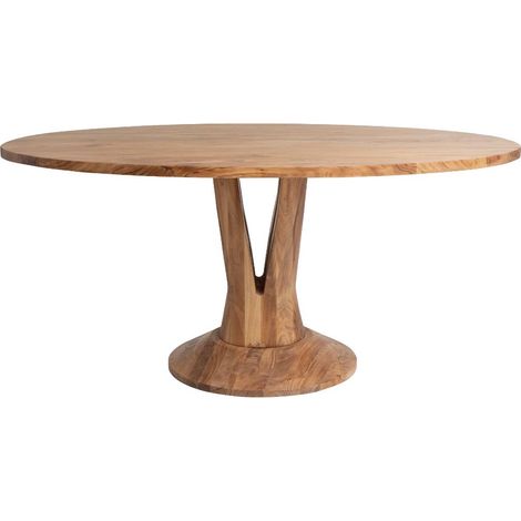 Made In Meubles – Table à manger ovale en bois d'acacia 175 cm – Pied central scandinave – Pour 6 à 8 convives – Entretien facile avec chiffon doux (1/5)