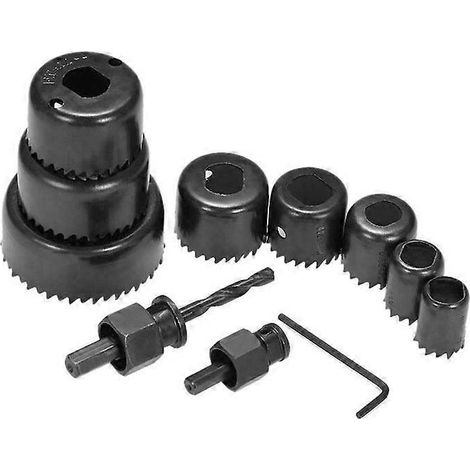 Coffret de 11 scies cloches de 19 à 64 mm pour cloisons sèches, bois, plâtre, plastique, plaques de plâtre et autres matériaux tendres. (1/5)