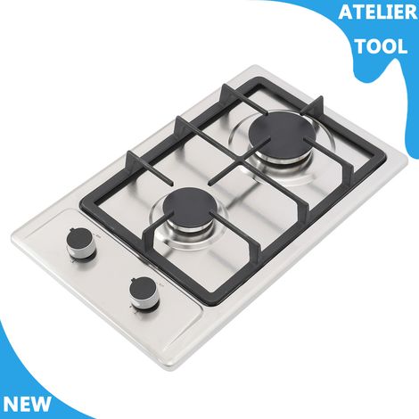 ATELIER 2-brûleurs NG/LPG cuisinière à gaz cuisinière de comptoir pour le camping en plein air, pique-niques, randonnées (1/5)