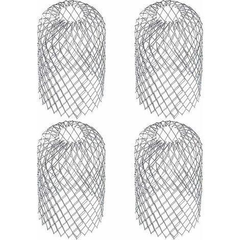 Paquete de 4 rejillas para canalones, filtro de hojas de malla metálica, cubierta de canalón de acero inoxidable de 8x17cm para aprox.