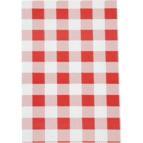 Papier ingraissable vichy rouge (lot de 200) - CHEVLER