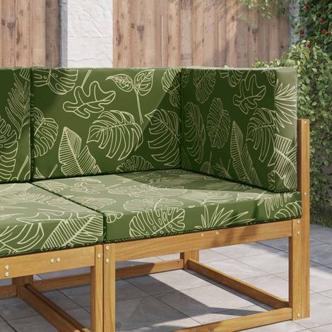 Sofakissen für draußen 3 pcs Blattdesign Polyester